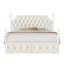 Ensemble de chambre à coucher 3 pièces, lit à baldaquin en métal avec tiroirs de rangement-1047722742-1047722743