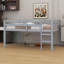 Lit mezzanine double en bois d'hévéa avec échelle-78297645