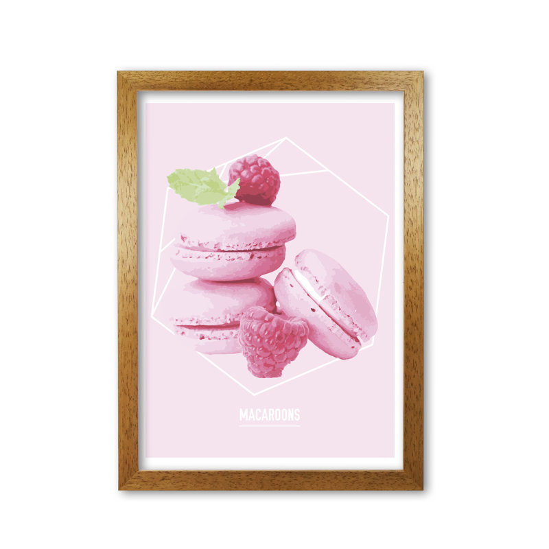 Macaroons - Painting, Honey Oak Frame, 60 cm H x 42 cm W x 5 cm D