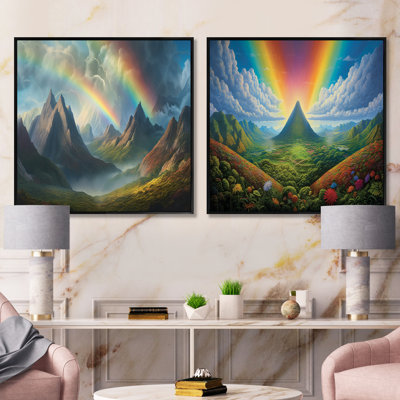 «Consciousness Of The Mountains» - Ensemble de 2 collages carrés