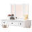 Unique Modern Bedroom Vanity Set W Stool Foldable Mirror Drawers White Color MDF Veneer 1Pc Vanity Furniture-1026205487