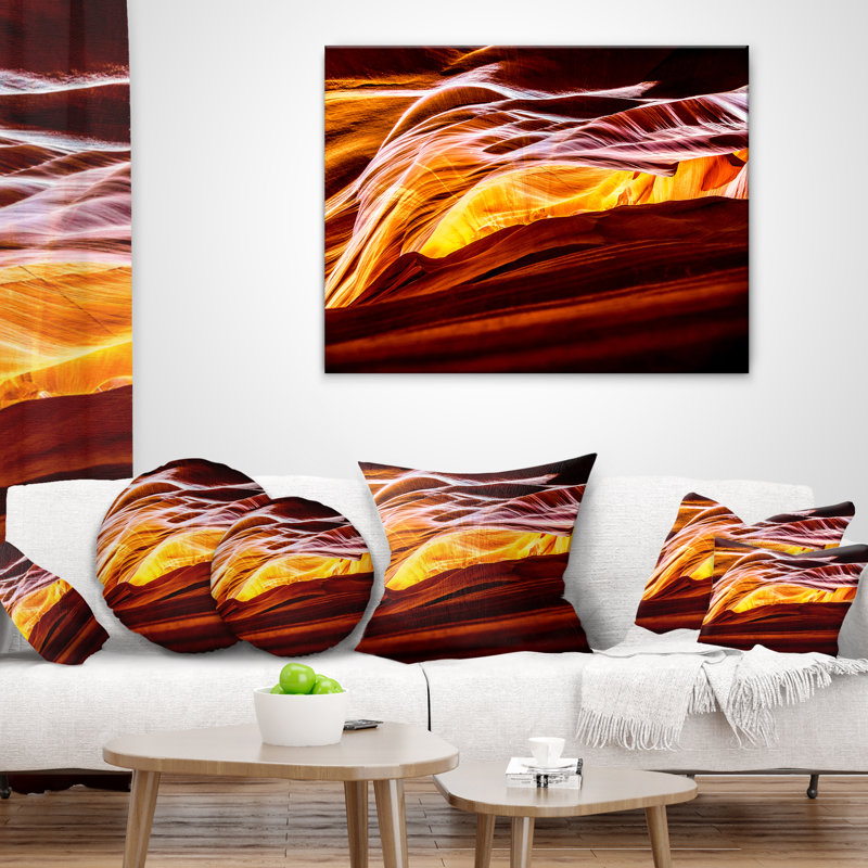 Coussin Landscape Antelope Canyon, 18 po x 18 po, Coussin décoratif