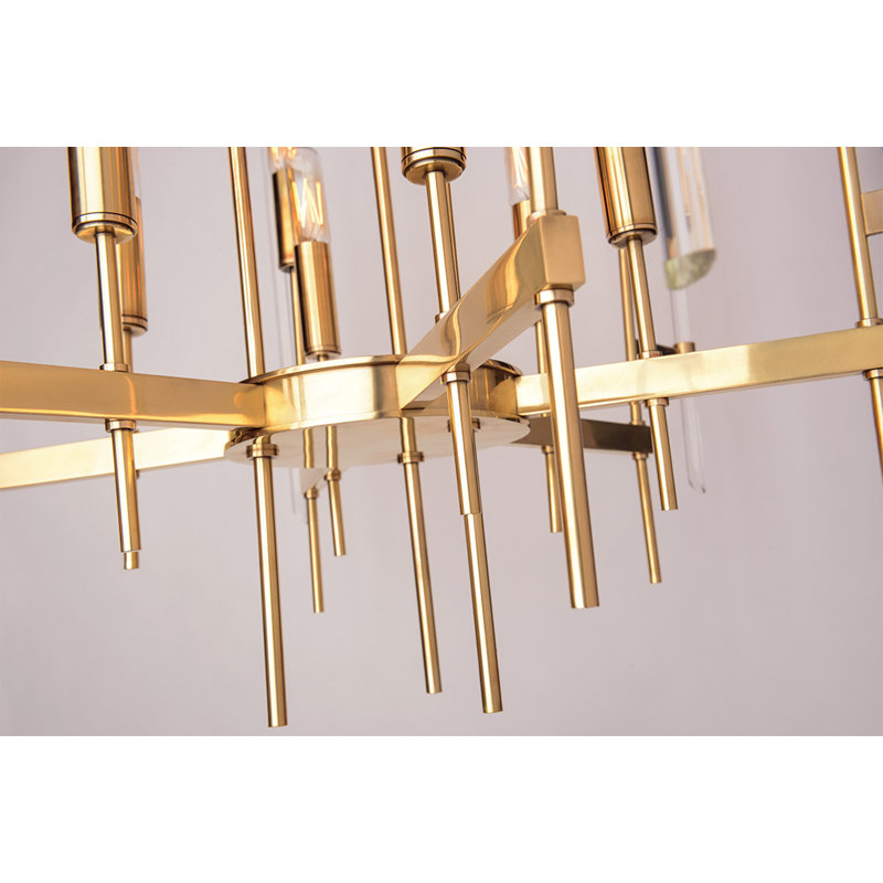 Bari 16 - Light Chandelier, Aged Brass