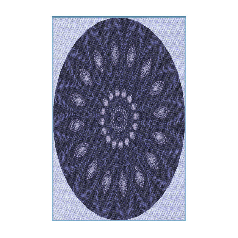 Tapis bleu tissé à la machine, Rectangle 7 pi x 9 pi