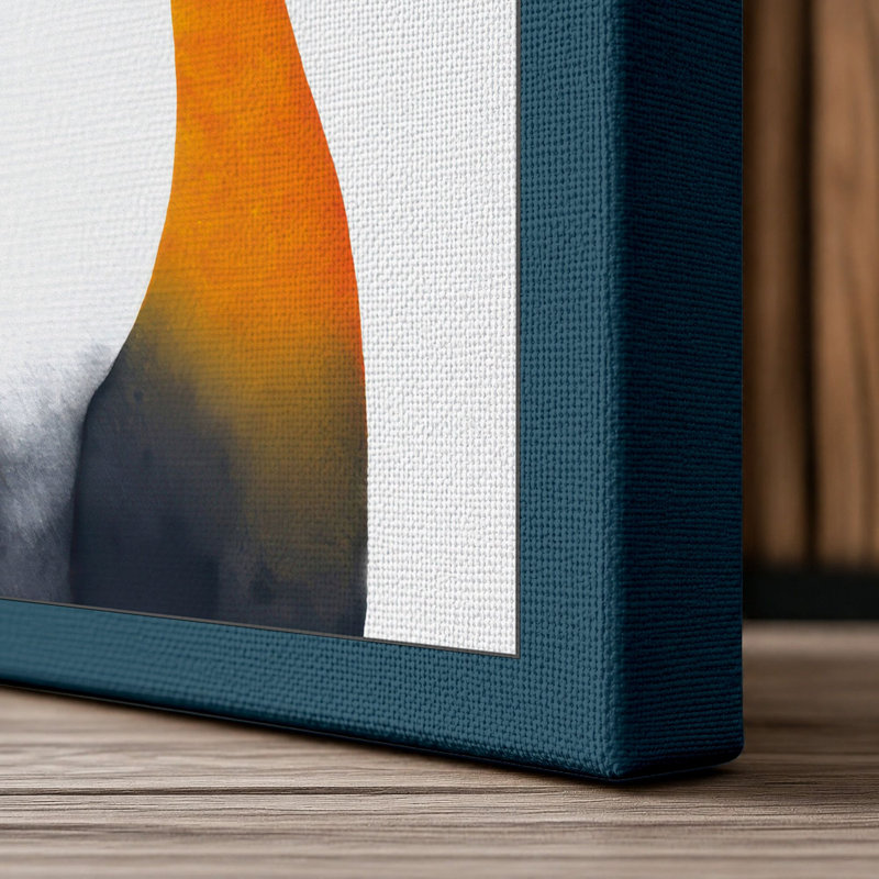 Happy Fox Modern - Print, 30x20 - 76.2 x 50.8 cm, Teal Border