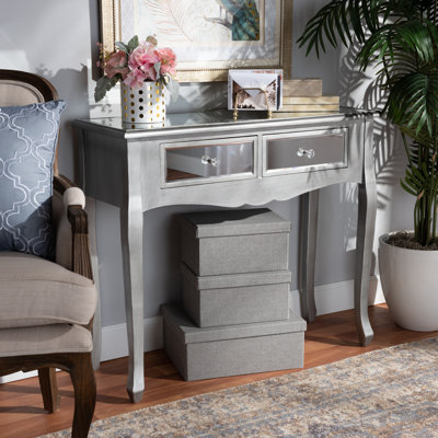 89.99cm Glass Top Console Table