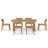 Outdoor 6-person Solid Wood Table And Dinning Chair Set With Umbrella Holes