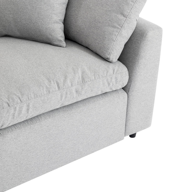 Canapé modulaire 4 pièces Mackai, Gris clair