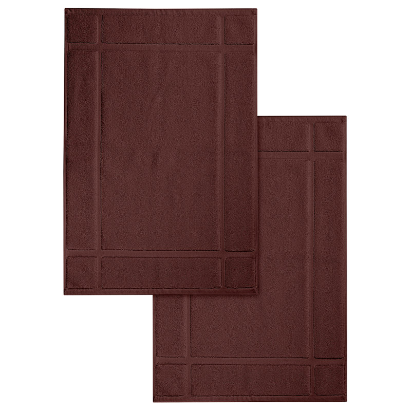 Tapis de bain - pour plancher de salle de bain - Très absorbant - Lavable à la machine, L 20 po x L 34 po, Brun