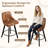 Swivel Bar Stools Set of 1, Counter Height Bar Stools With Back, PU Leather Upholstered Kitchen Island Stools, 360° Swivel, Rubberwood Legs, Thick Cushion Seat, For Dining Room Brown-1058439022-1057710938