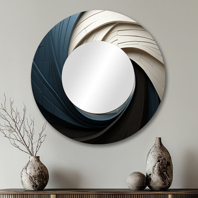 Geometric Spiral I - Abstract Spirals Unique Mirror, Modern Large