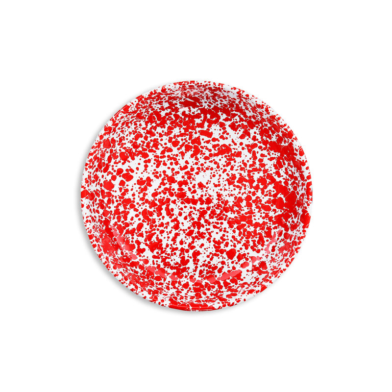 Splatter Pasta Plates, Grey, Red