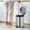 Stainless Steel Step On Kitchen Trash Can, 4 Gallon Compact Garbage Bin with Lid for Kitchen, Bathroom, Bedroom and Office Use