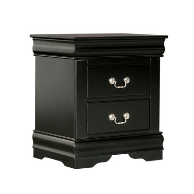 Transitional Style 1pc Nightstand Dust Proof Case English Dovetail Drawers Hanging Handles Bracket Feet