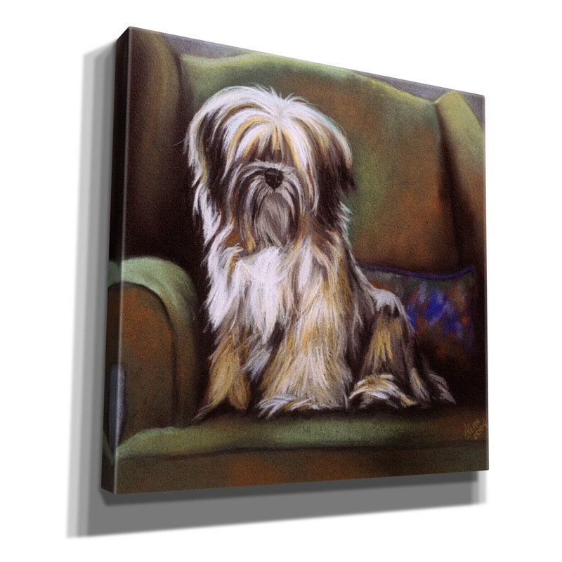 «Tibetan Terrier» par Barbara Keith, art mural sur toile, H 12 po x l 12 po x P 0,75 po