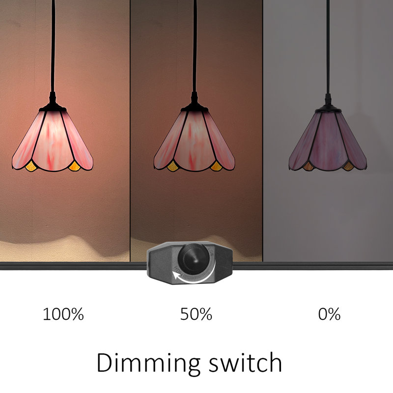 1 - Light7 inch hanging pendant plug in Pendant, Pink