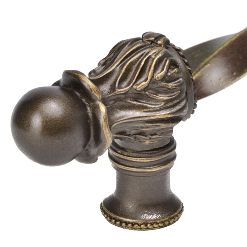 Acanthus 22 inches c.c. with 3/8 twist bar long pull Romanesque style in Chalice, 22", Antique Brass