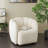 Polyester Arched Swivel Cream Accent Chair