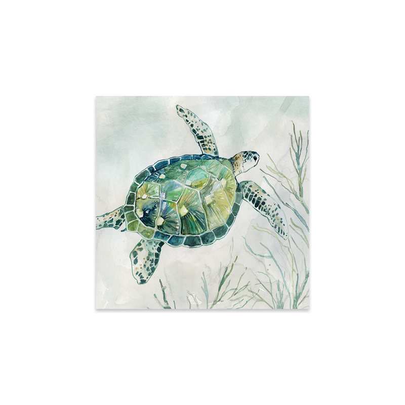 " Seaglass Turtle I " by Carol Robinson, 24" H x 24" W x 0.25" D