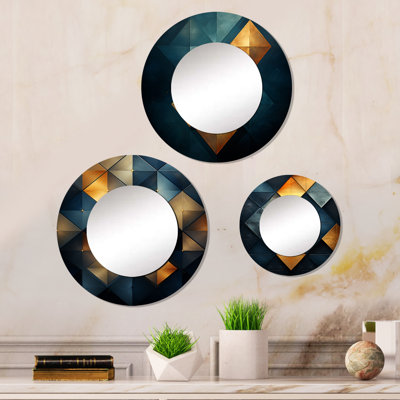 Eligh Metal Round Mirror