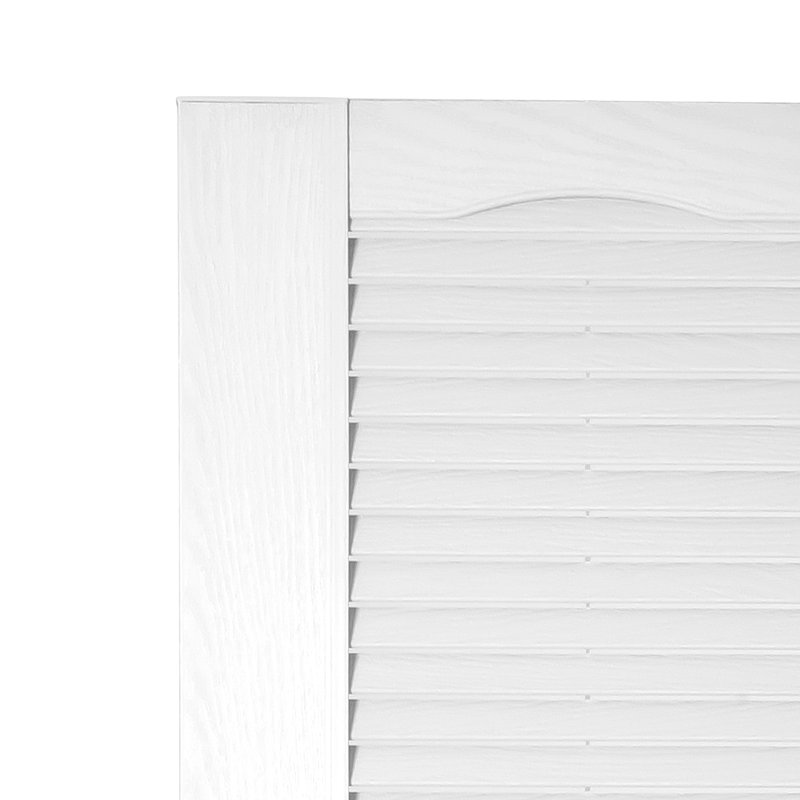 Volet à persiennes sur mesure avec dessus cathédrale, 17.75", Blanc, 63"