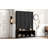 Versatile Hall Tree With 4 Hanging Hooks, Brown Wood Grain Bench With Multiple Storage Space, Entryway Cabinet With Open Compartments For Living Room, Hallway-869694537