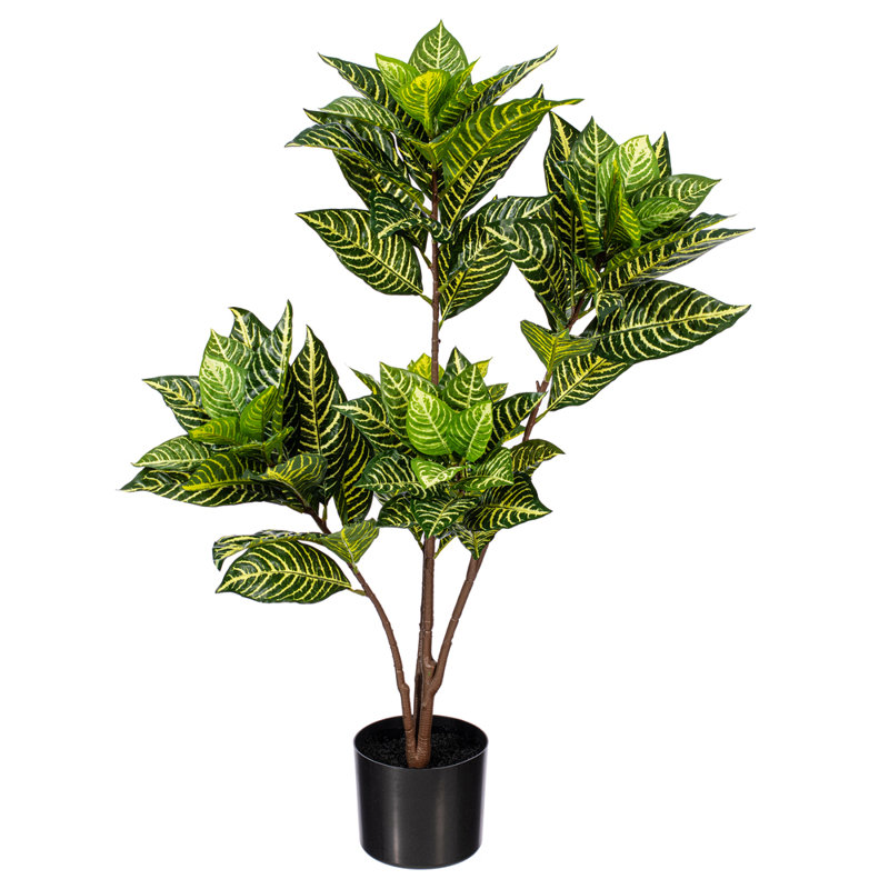 36" Artificial Alocasia Zebrina Potted, 36" H x 18" W x 18" D