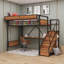 Lit mezzanine avec bureau intégré, prise de courant, éclairage DEL et garde-robe ouverte-118321464-118321466
