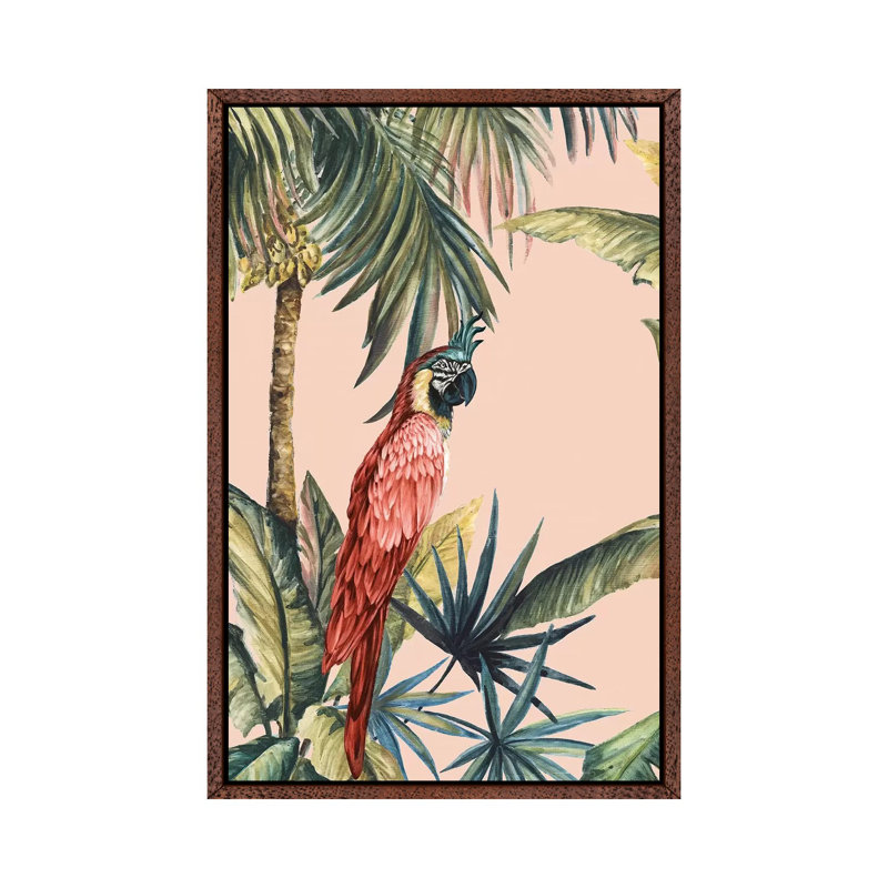 Tropicano III by Eva Watts - Painting on Canvas, Classic Brown Wood Framed, 66.04 cm H x 45.72 cm W