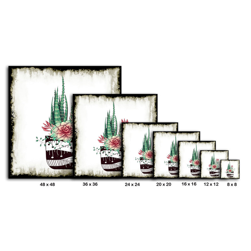 " Cactus Succulents 650 ", 24" H x 24" W x 1.5" D