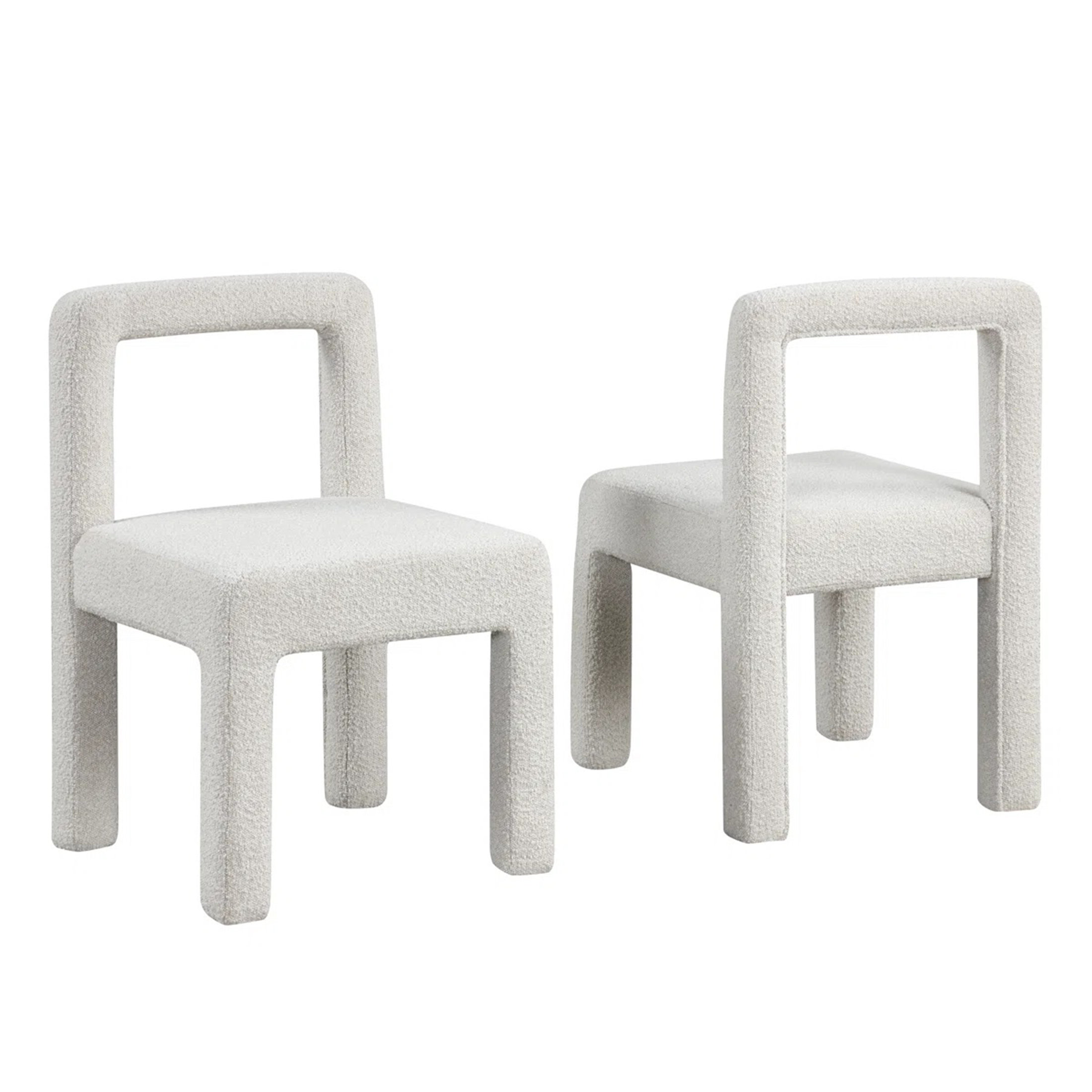 Latitude Run® Trendy 2-Piece Modern Boucle Upholstered Dining Chairs ...