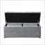 Ensemble de rangement pour repose-pieds rectangulaire en velours 3 pièces gris clair | Structure en bois | Bordure noire