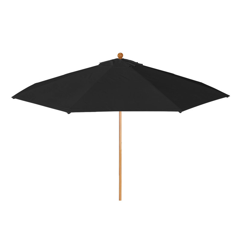Parasol en bois de teck 11 pi, Noir