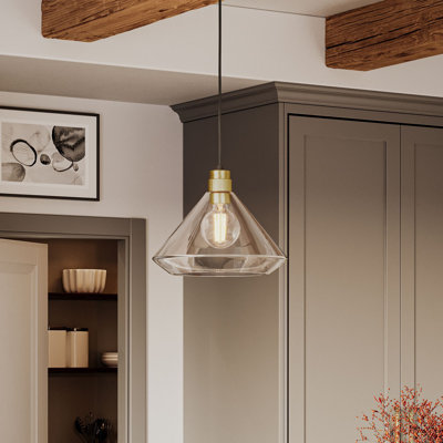 Avec 13.5 in. 1-Light Matte Black Farmhouse Pendant