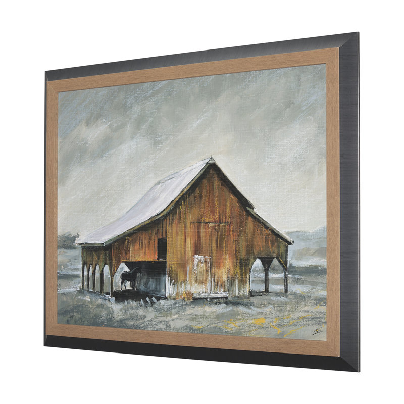 «Old Barn a Hand», reproduction d'art encadrée texturée, Old Barn III, H 35,5 po x l 45,5 po