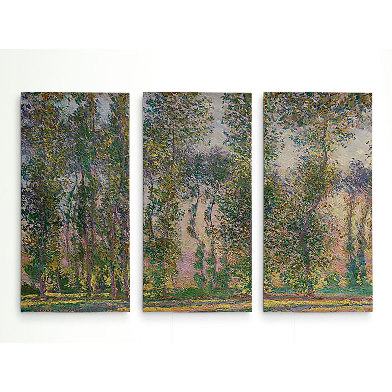A Premium «Poplars at Giverny», peinture de plusieurs images sur toile, H 40 po x l 60 po x P 1,5 po