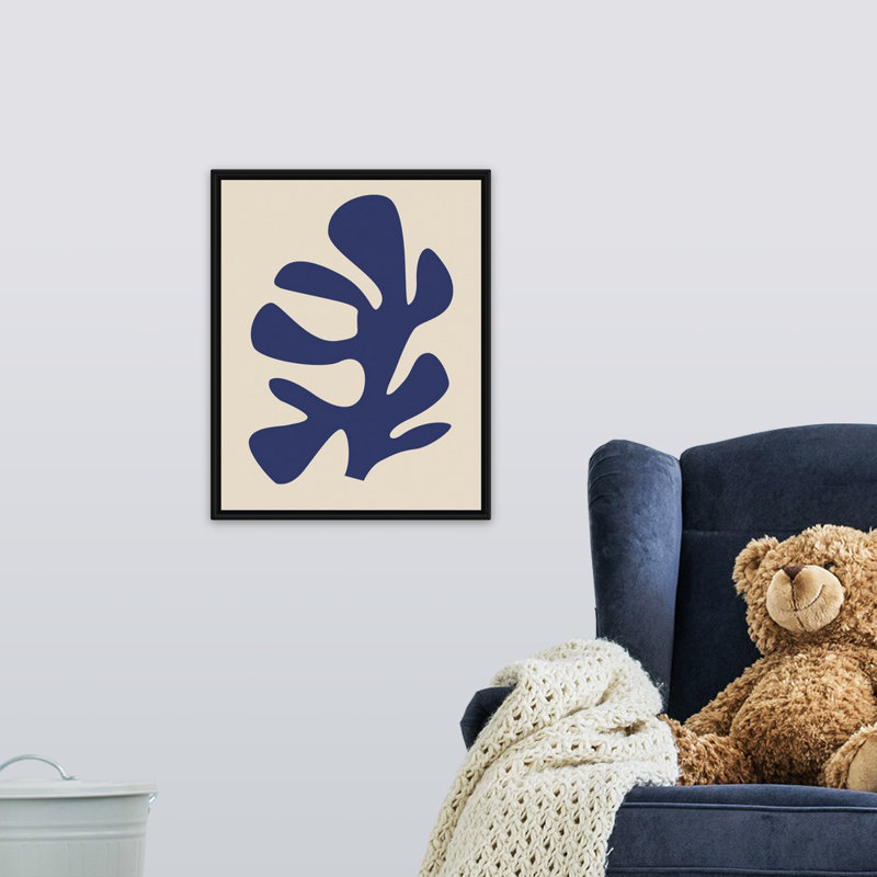 Art sur toile pour enfants corail ix, H 20 po x l 16 po x P 1,2 o, Toile tendue avec châssis / bleu / gris