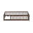 Twin Size Rubber Wood Floor Bed with Safety Guardrails – Fence Design, No Door,-1761769672