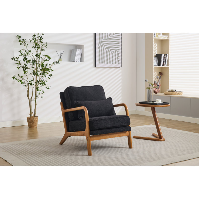 Homister Upholstered Armchair, Black Polyester