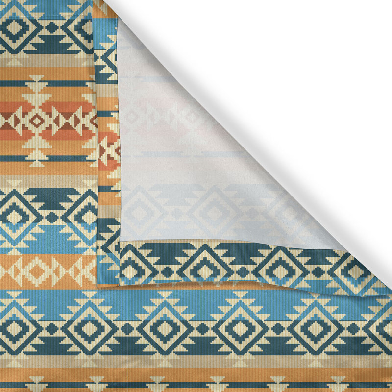 Rustic curtain, folk motif, stripes, multi -colored
