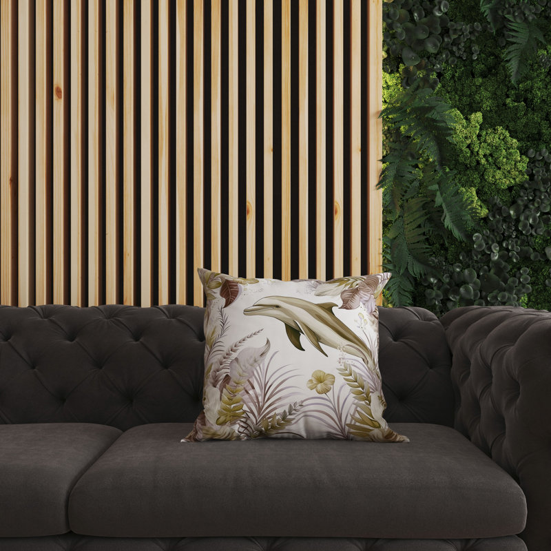 Indoor / Outdoor Square Cushion, 51cm H x 51cm W, Brown/Olive