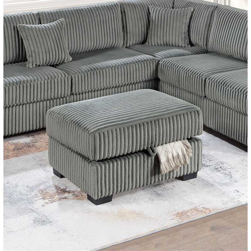 Canapé modulaire réversible en velours côtelé Camel, Fumée