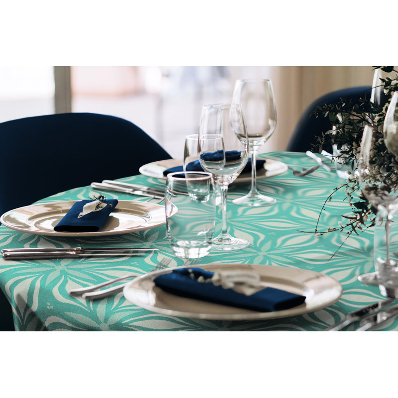Comfrey Tablecloth, Petrol, 145cm W x 220cm L