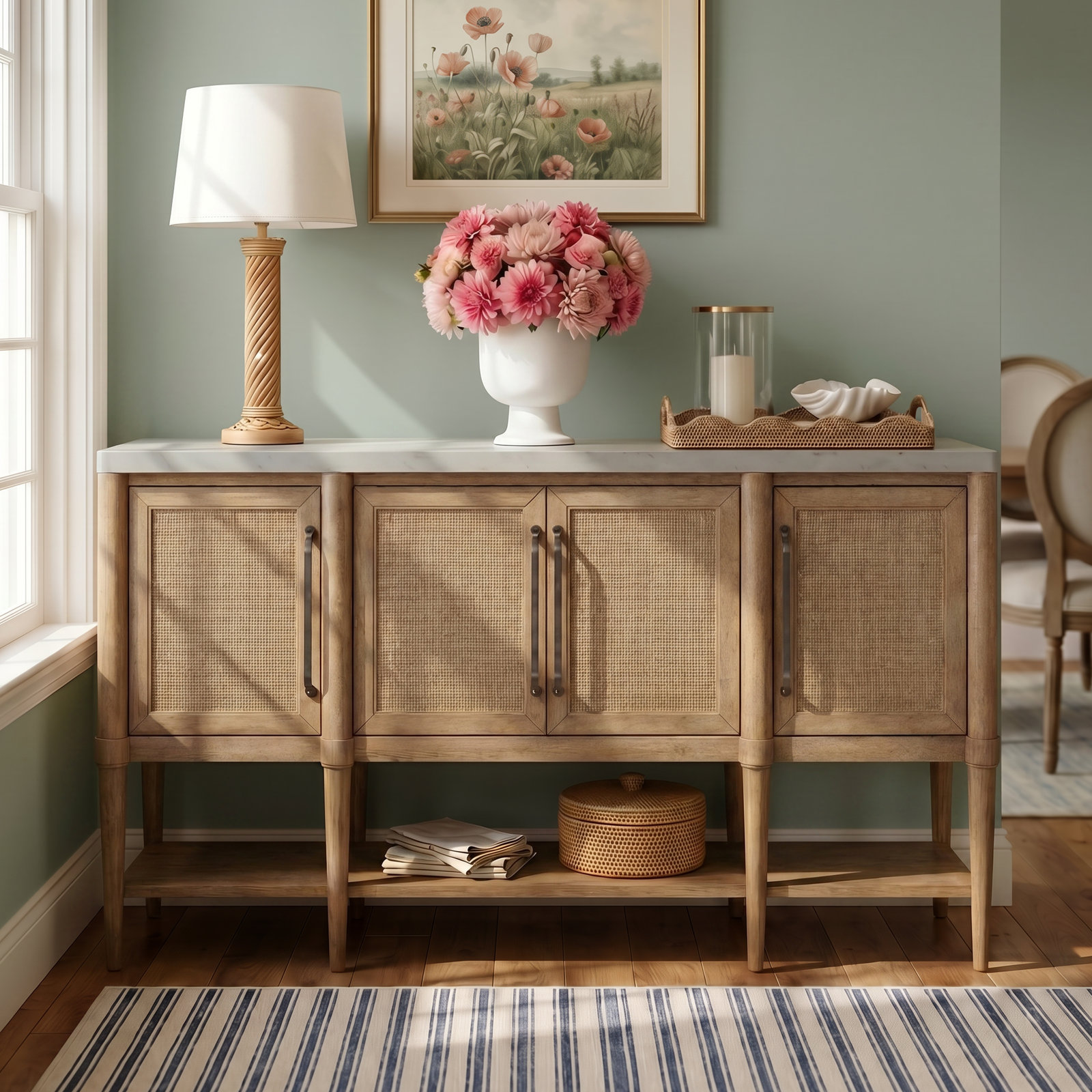 Dana Heights 38.75" 4-Door Server W/ Cement Top