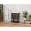 Meuble-lavabo autoportant 24 po moderne en noyer avec lavabo en céramique blanc, robinet, portes de rangement et tablette ouverte