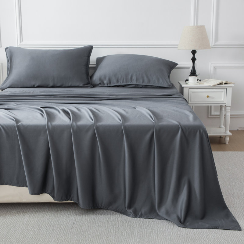 Luxury Bamboo Sheet Set 300 Thread Count, 100% Rayon Derived from Organically Grown Bamboo, Silky Breathable Bamboo Sheets