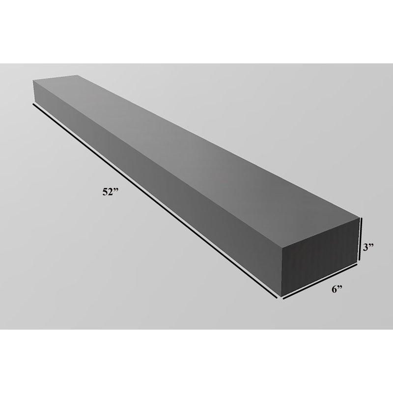 Baxlee Oak Floating Shelf, Black, 3" H x 59" W x 6" D