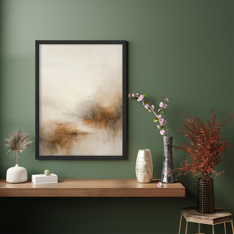 Reproduction d'art encadrée abstraite pour décoration intérieure moderne - 11 po x 14 po, H 14 po x l 11 po, Noir