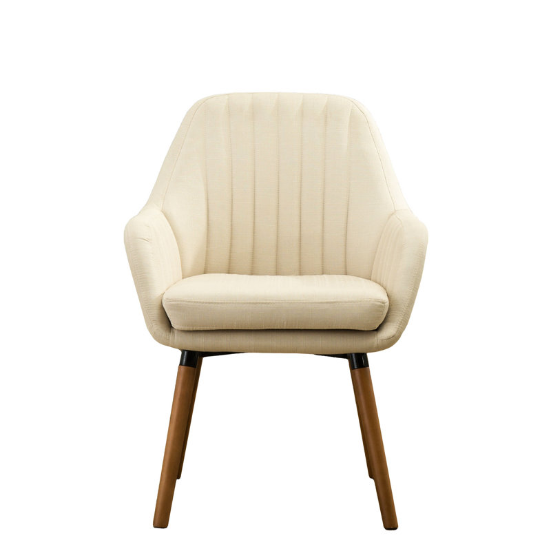 Chaise brun clair avec coussin - Pieds en bois massif, finition mousse et profonde