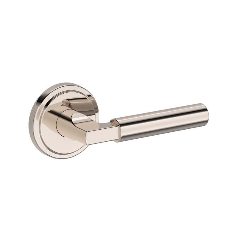 Lake Forest Passage Lever with Stepped Round Rose, Polished Nickel
